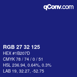 Color code: RGB 27 32 125 | qconv.com