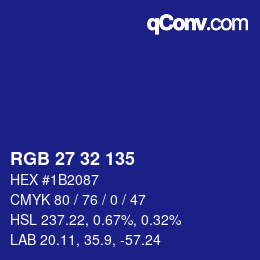 Color code: RGB 27 32 135 | qconv.com