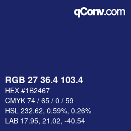 カラーコード: RGB 27 36.4 103.4 | qconv.com