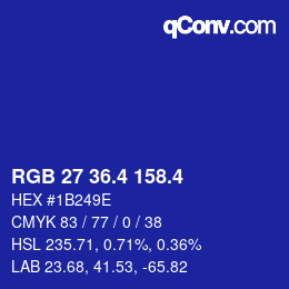 カラーコード: RGB 27 36.4 158.4 | qconv.com