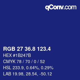 カラーコード: RGB 27 36.8 123.4 | qconv.com