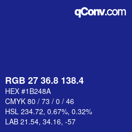 カラーコード: RGB 27 36.8 138.4 | qconv.com