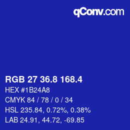 カラーコード: RGB 27 36.8 168.4 | qconv.com