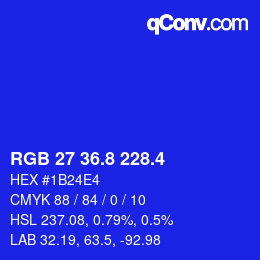 カラーコード: RGB 27 36.8 228.4 | qconv.com
