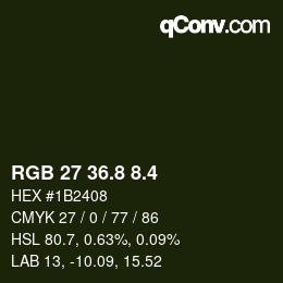 カラーコード: RGB 27 36.8 8.4 | qconv.com