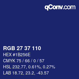 カラーコード: RGB 27 37 110 | qconv.com