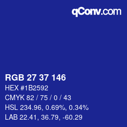 Color code: RGB 27 37 146 | qconv.com