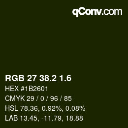 カラーコード: RGB 27 38.2 1.6 | qconv.com
