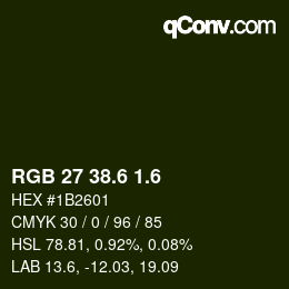 カラーコード: RGB 27 38.6 1.6 | qconv.com