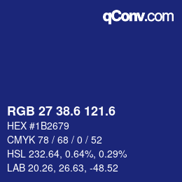 カラーコード: RGB 27 38.6 121.6 | qconv.com