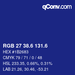 カラーコード: RGB 27 38.6 131.6 | qconv.com