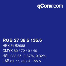 カラーコード: RGB 27 38.6 136.6 | qconv.com