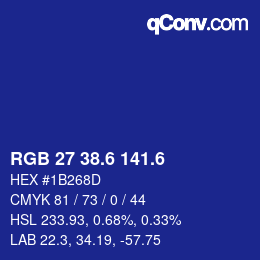 カラーコード: RGB 27 38.6 141.6 | qconv.com
