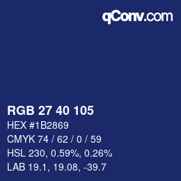 カラーコード: RGB 27 40 105 | qconv.com