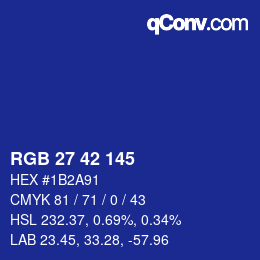 Color code: RGB 27 42 145 | qconv.com