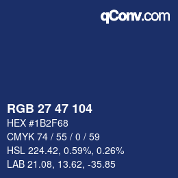 Farbcode: RGB 27 47 104 | qconv.com