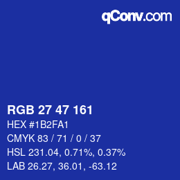 カラーコード: RGB 27 47 161 | qconv.com