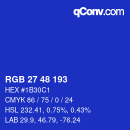 Color code: RGB 27 48 193 | qconv.com