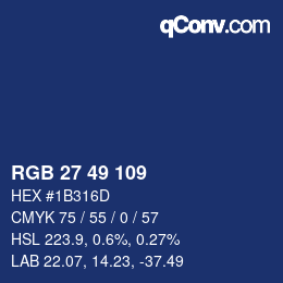 Farbcode: RGB 27 49 109 | qconv.com