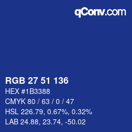 颜色代码: RGB 27 51 136 | qconv.com