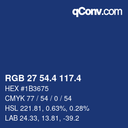 カラーコード: RGB 27 54.4 117.4 | qconv.com