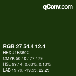 カラーコード: RGB 27 54.4 12.4 | qconv.com