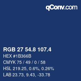 カラーコード: RGB 27 54.8 107.4 | qconv.com