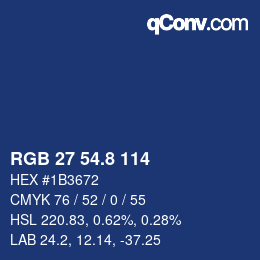 Color code: RGB 27 54.8 114 | qconv.com