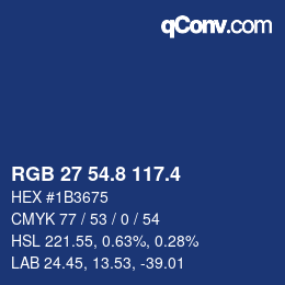 カラーコード: RGB 27 54.8 117.4 | qconv.com