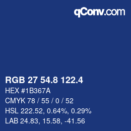 カラーコード: RGB 27 54.8 122.4 | qconv.com