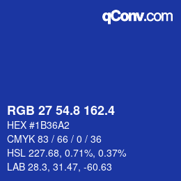 カラーコード: RGB 27 54.8 162.4 | qconv.com