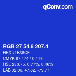 カラーコード: RGB 27 54.8 207.4 | qconv.com