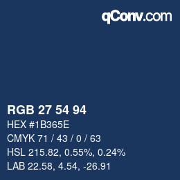 Farbcode: RGB 27 54 94 | qconv.com