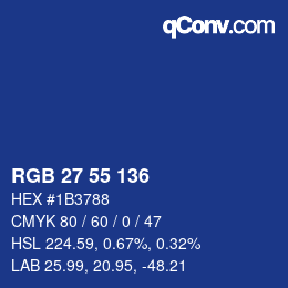 颜色代码: RGB 27 55 136 | qconv.com