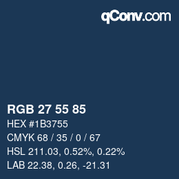Color code: RGB 27 55 85 | qconv.com