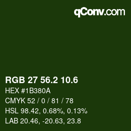 カラーコード: RGB 27 56.2 10.6 | qconv.com