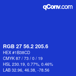 カラーコード: RGB 27 56.2 205.6 | qconv.com