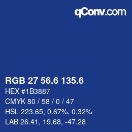 カラーコード: RGB 27 56.6 135.6 | qconv.com