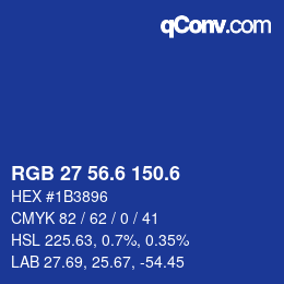 カラーコード: RGB 27 56.6 150.6 | qconv.com