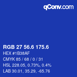 カラーコード: RGB 27 56.6 175.6 | qconv.com