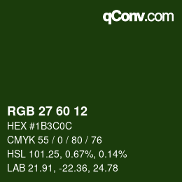 颜色代码: RGB 27 60 12 | qconv.com