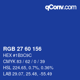 カラーコード: RGB 27 60 156 | qconv.com