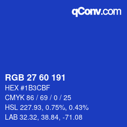 カラーコード: RGB 27 60 191 | qconv.com