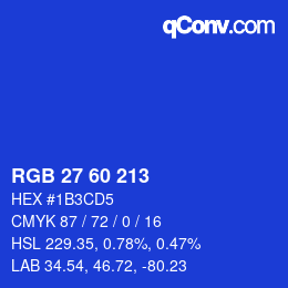 颜色代码: RGB 27 60 213 | qconv.com