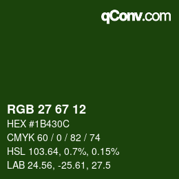 Color code: RGB 27 67 12 | qconv.com