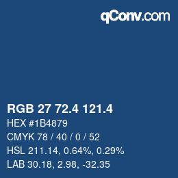 カラーコード: RGB 27 72.4 121.4 | qconv.com