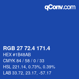 カラーコード: RGB 27 72.4 171.4 | qconv.com