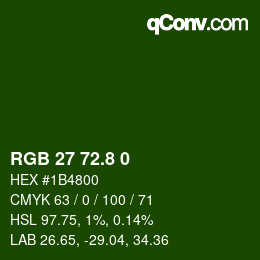 カラーコード: RGB 27 72.8 0 | qconv.com