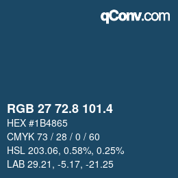 カラーコード: RGB 27 72.8 101.4 | qconv.com
