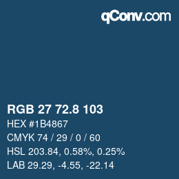 Color code: RGB 27 72.8 103 | qconv.com